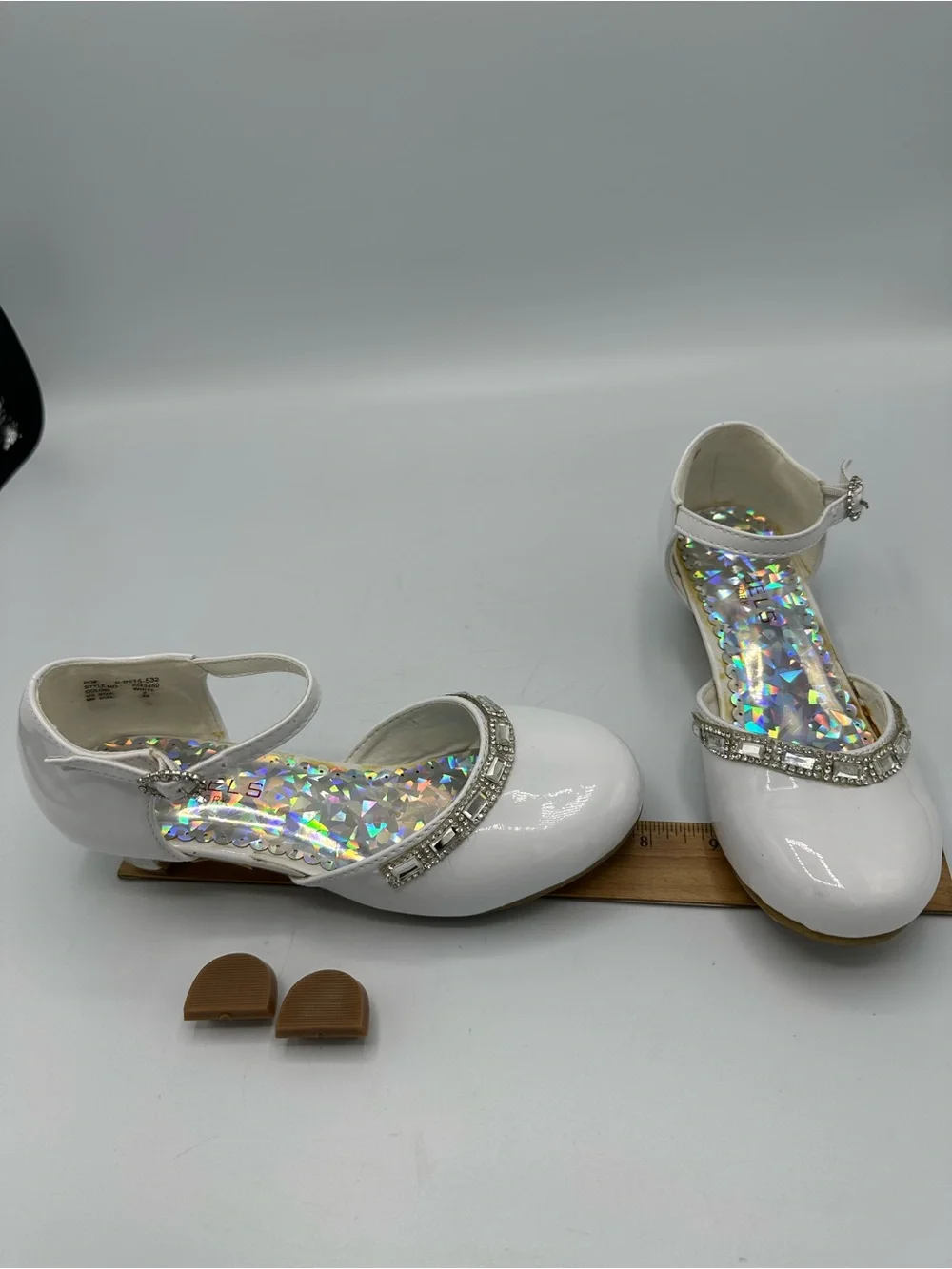 Angels New York Girls White First Communion, Flower Girl, Pageant Shoe Size 2
